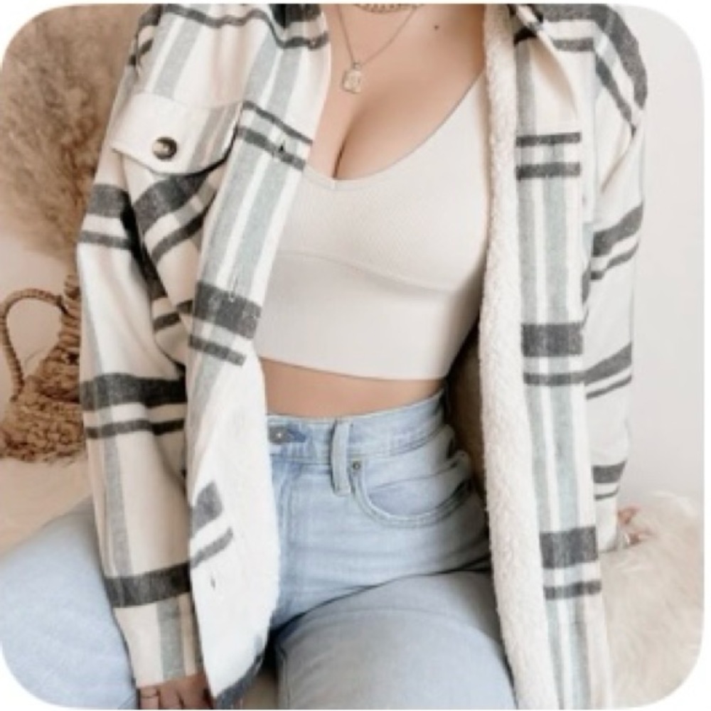 Shop sweet mayhem warm and cozy plaid Sherpa lined jacket